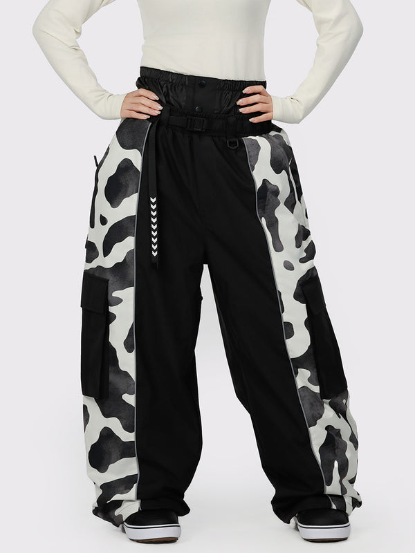 Women's Wild Motion Reflective Colorblock Extra Baggy Snow Pants
