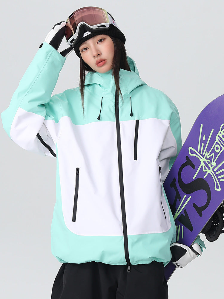 Women's Searipe Retro Vibe Color Block Baggy Snow Jacket Snowverb