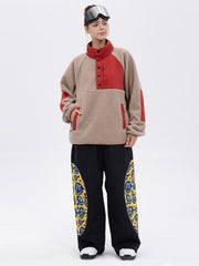 Women's Mountain-Ready Faux Sherpa Fleece Pullover & Swaggy Reflective Cargo Snow Pants