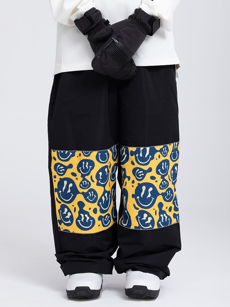Women's Swaggy Knee Reflective Graphic Panel Cargo Baggy Snow Pants ...
