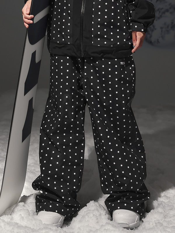 Women's Mountain Fancy Polka Dot Stars Freestyle Snow Pants