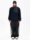 Men's Mountain-Ready Faux Sherpa Fleece Pullover & Swaggy Reflective Cargo Snow Pants