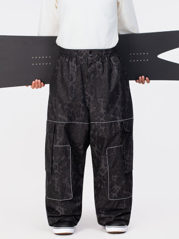 Men's Nightline Park Rider Reflective Trim Cargo Pockets Baggy Snow Pants