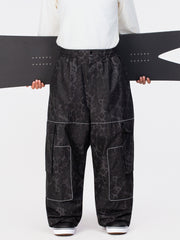 Men's Nightline Park Rider Reflective Trim Cargo Pockets Baggy Snow Pants