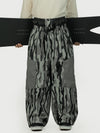 Men's Wild Motion Multi Pocket Reflective Colorblock Super Baggy Snow Pants