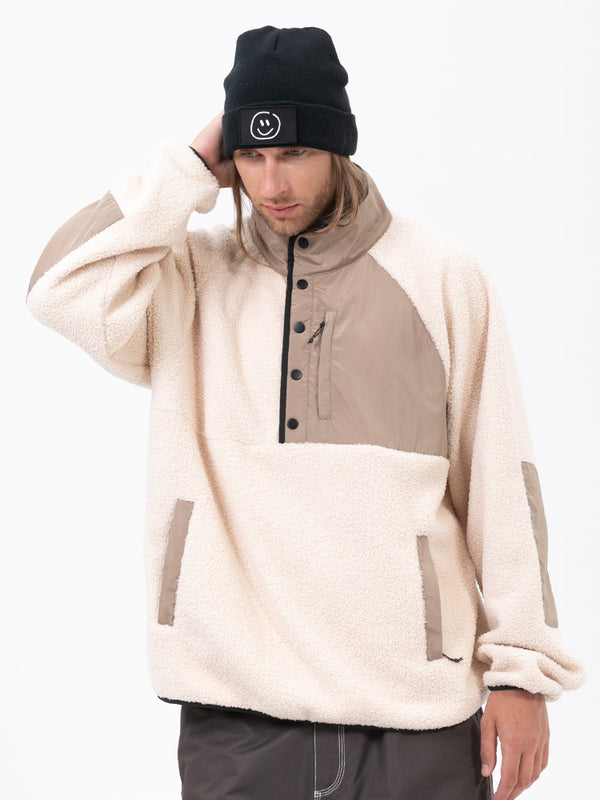 Men's Mountain-Ready Faux Sherpa Adventure Pullover Warm Fleece Sweater