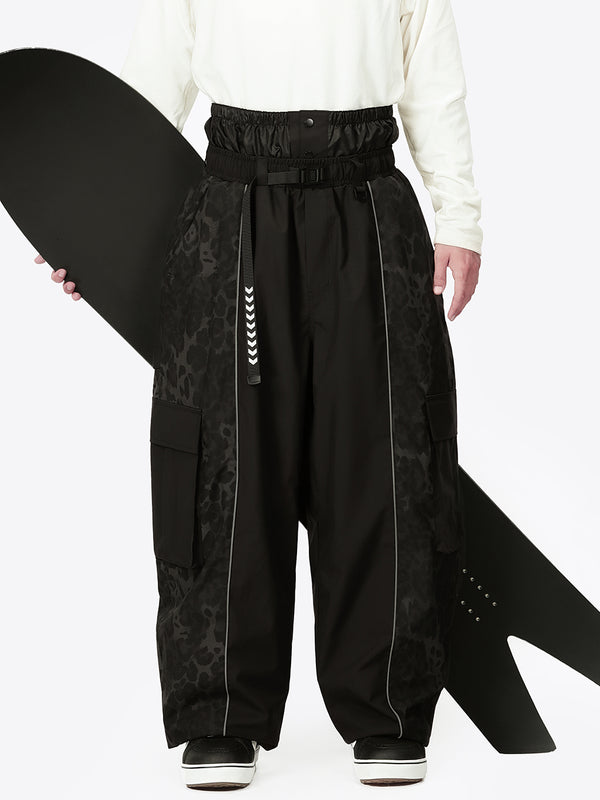 Men's Wild Motion Reflective Colorblock Extra Baggy Snow Pants