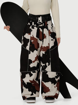 Women's Wild Motion Multi Pocket Reflective Colorblock Super Baggy Snow Pants