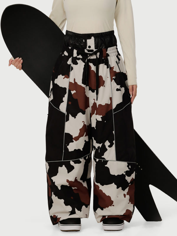 Women's Wild Motion Multi Pocket Reflective Colorblock Super Baggy Snow Pants