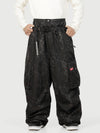 Men's Functional Street Utility Belt Cargo Multi Pocket Baggy Snow Pants