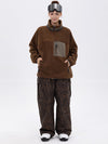 Women's Faux Sherpa Full-Zip Fleece & Double Knee Freestyle Baggy Snow Pants