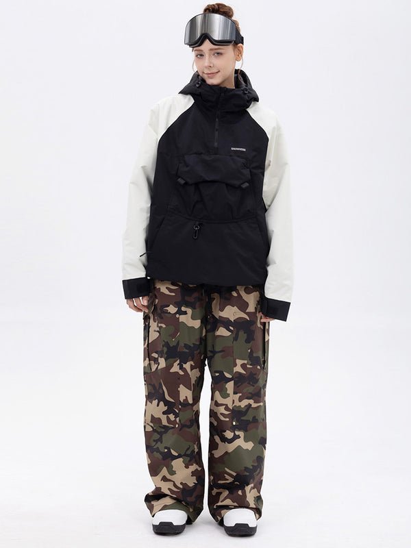 Women's Freestyle Mountain Camo Snow Suit – Bomber Jacket & Baggy Pants Set