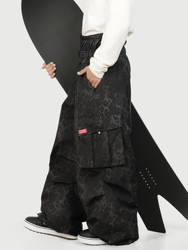 Men's Functional Street Utility Belt Cargo Multi Pocket Baggy Snow Pants