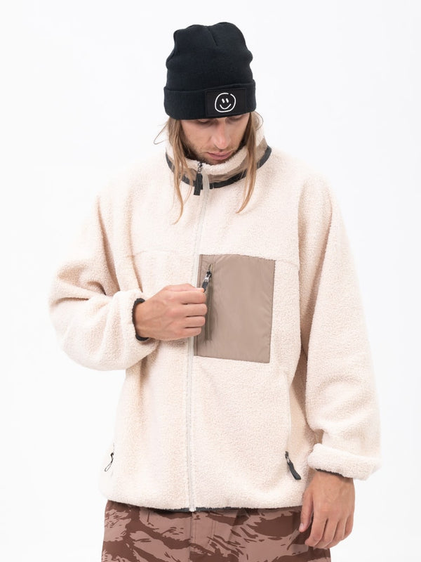 Men's Mountain-Ready Faux Sherpa Adventure Full-Zip Warm Fleece Jacket