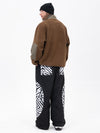 Men's Mountain-Ready Faux Sherpa Fleece Pullover & Swaggy Reflective Cargo Snow Pants
