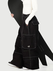 Women's Wild Soul Crew Utility Cargo Snow Pants – Heavy Stitch Baggy Fit