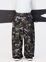 Men's Nightline Park Rider Reflective Trim Cargo Pockets Baggy Snow Pants