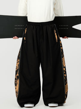 Men's Hyper Flux Side Zip Graffiti Panel Extra Baggy Freestyle Snow Pants
