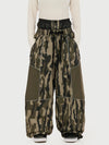 Women's Wild Motion Multi Pocket Reflective Colorblock Super Baggy Snow Pants