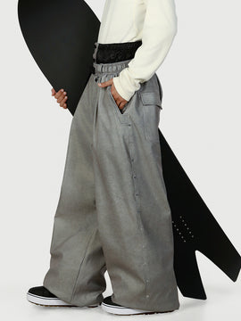 Men's Urban Vibe Workwear-Inspired Rivet-Trim Wide Fit OG Baggy Snow Pants