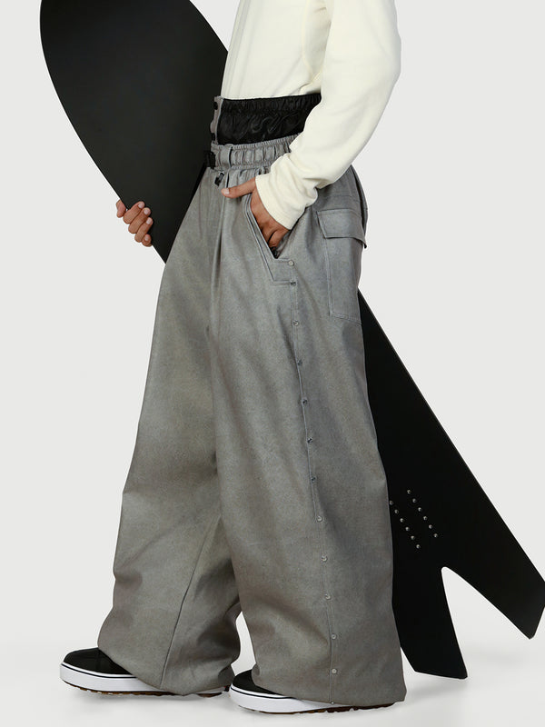 Men's Urban Vibe Workwear-Inspired Rivet-Trim Wide Fit OG Baggy Snow Pants