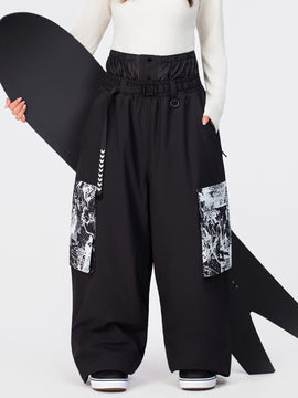 Women's Hyper Flux Urban Graffiti Freestyle Baggy Cargo Snowboard Pants - Park Rider