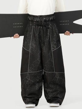Men's Wild Motion Multi Pocket Reflective Colorblock Super Baggy Snow Pants