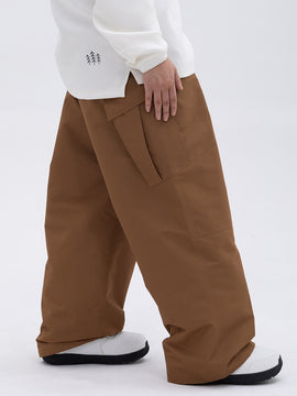 Women's Double Knee Mountain Freestyle Baggy Camo Snow Pants
