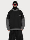 Men's Park Rider Freestyle Snow Hoodie – 2-in-1 Layered Style with Contrast Sleeves