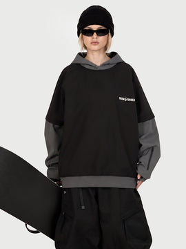 Women's Park Rider Freestyle Snow Hoodie – 2-in-1 Layered Style with Contrast Sleeves