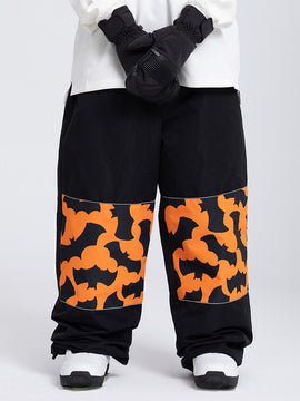 Damen-Schneehose Swaggy Knee mit reflektierendem Grafikbesatz und Cargotaschen