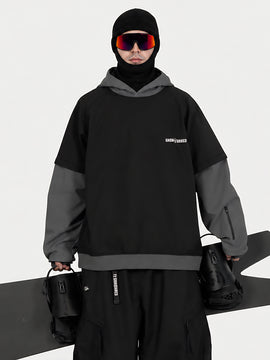 Men's Park Rider Freestyle Snow Hoodie – 2-in-1 Layered Style with Contrast Sleeves