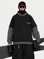 Men's Park Rider Freestyle Snow Hoodie – 2-in-1 Layered Style with Contrast Sleeves