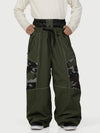 Men's Wild Motion Multi Pocket Reflective Colorblock Super Baggy Snow Pants