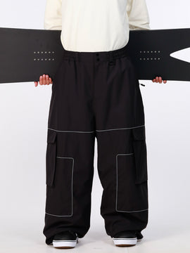 Men's Nightline Park Rider Reflective Trim Cargo Pockets Baggy Snow Pants
