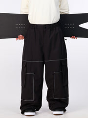 Men's Nightline Park Rider Reflective Trim Cargo Pockets Baggy Snow Pants