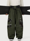 Men's Wild Motion Multi Pocket Reflective Colorblock Super Baggy Snow Pants