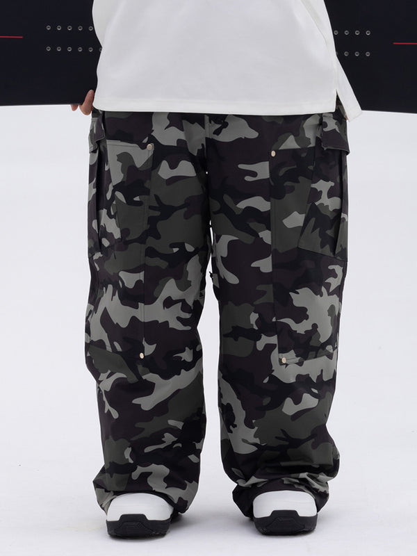 Men's Double Knee Mountain Freestyle Baggy Snow Pants