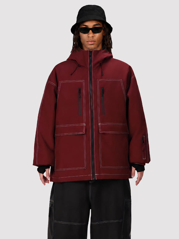 Men's UrbanCraft Street Utility Freestyle Snow Jacket – Reflective Hood & Workwear Design