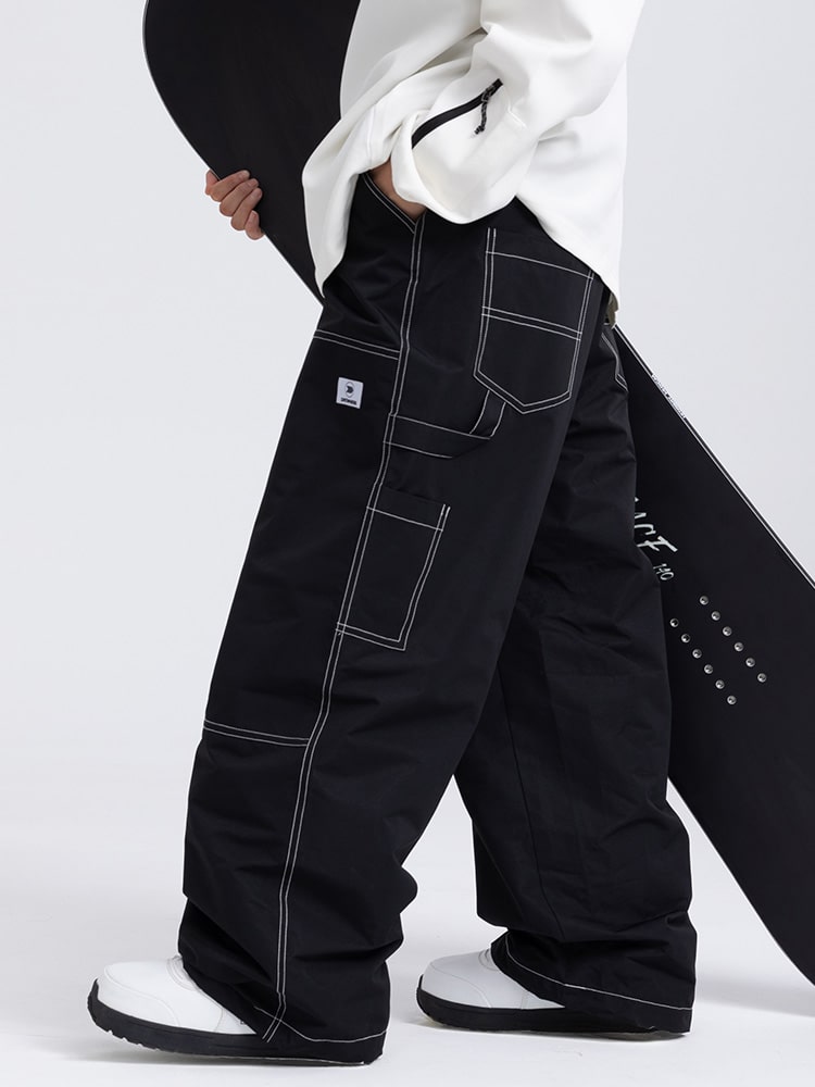 pulse world famous rider lds snowboard pant blk md Snowverb Freestyle Baggy Snowboard Pants Mountain Freerider Cargo Snow Pants, Black XL, 2024 Womens Unisex Oversize Ski Pants