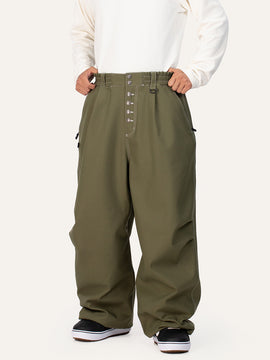 Men's Raw Utility Rivet Workwear Denim Snow Pants – Double Back Pocket Oversized Fit