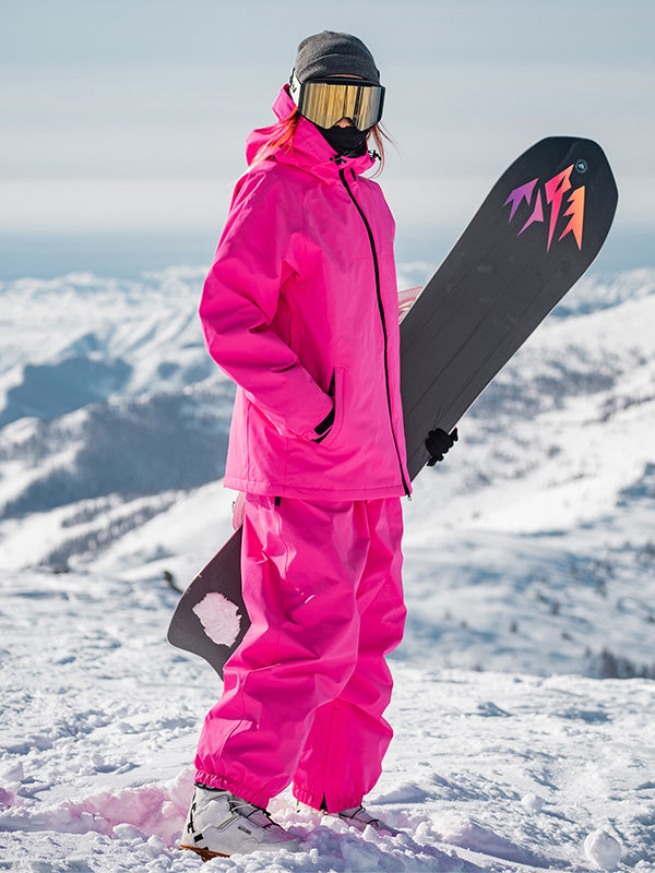 snowboard gear Women's Rabbit Snow All-Season Mountain Snowboard Suits, Rose Red S, Waterproof Anorak Freestyle Snow Suits