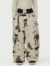 Women's Functional Street Utility Belt Cargo Multi Pocket Baggy Snow Pants