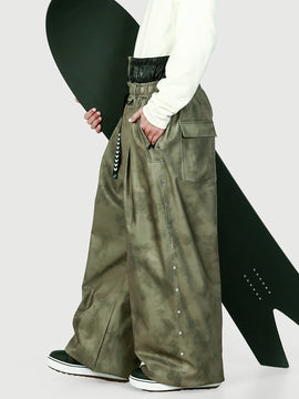Men's Urban Vibe Workwear-Inspired Rivet-Trim Wide Fit OG Baggy Snow Pants
