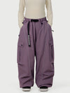 Women's Wild Motion Reflective Cargo Pockets Extra Baggy Snow Pants