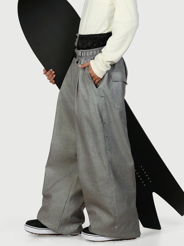 Men's Urban Vibe Workwear-Inspired Rivet-Trim Wide Fit OG Baggy Snow Pants