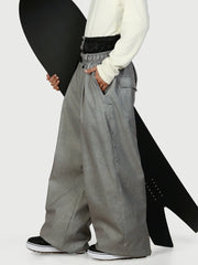 Men's Urban Vibe Workwear-Inspired Rivet-Trim Wide Fit OG Baggy Snow Pants