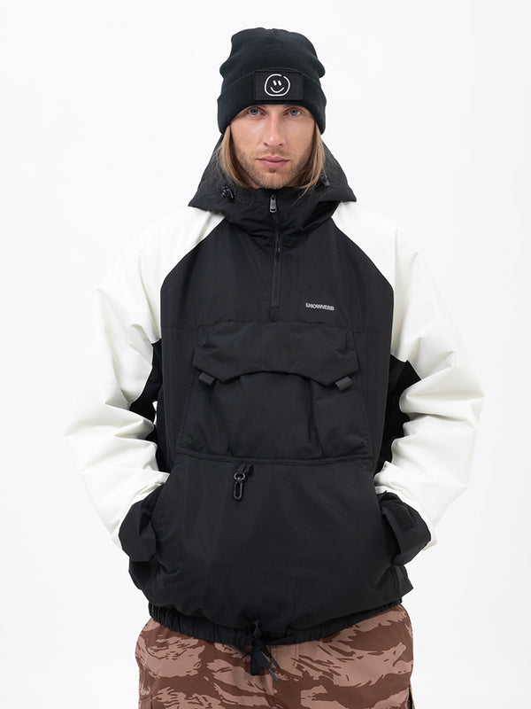 Men's Mountain Freestyle Cargo Pocket Pullover Bomber Snowboard Jacket
