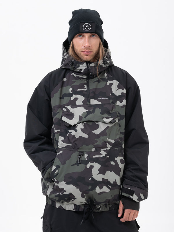 Men's Mountain Freestyle Cargo Pocket Bomber Camo Snowboard Jacket