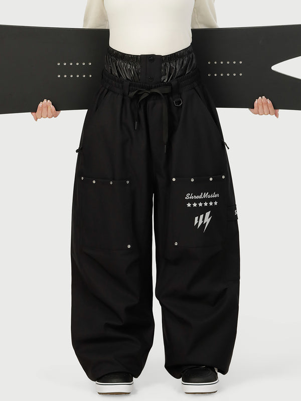 Women's Camden Punk Rivet Street Utility Cargo Snow Pants – Baggy Freestyle Fit